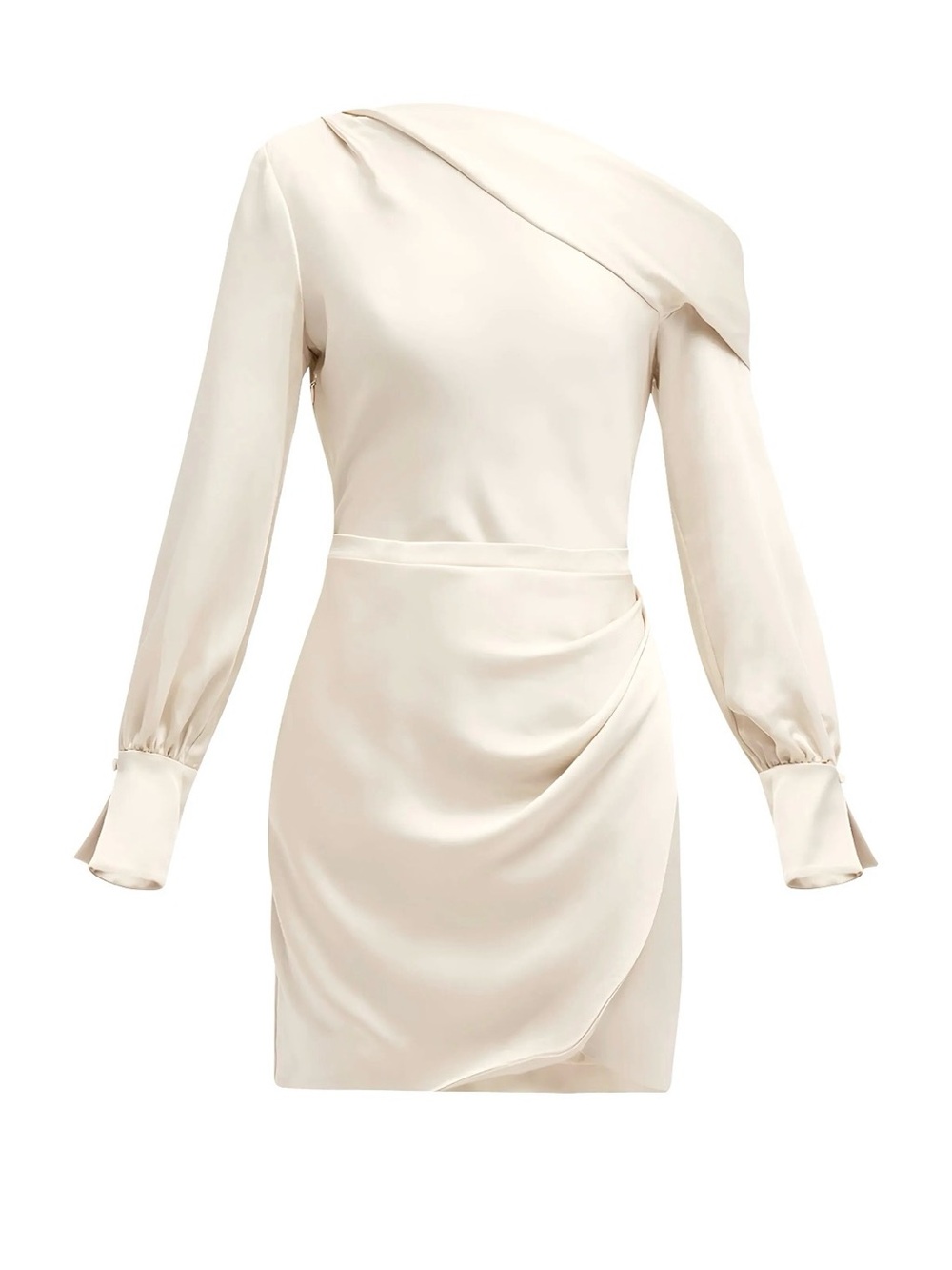 Simkhai Cameron Asymmetric One-Shoulder Ivory Dress